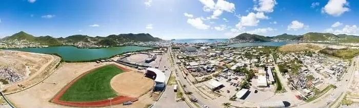 Framed Print : Scenic aerial view of the caribbean island of St.Maarten Framed Print : Scenic aerial view of the caribbean island of St.Maarten