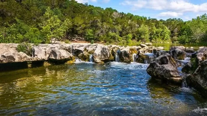 Framed Print : Scenic aerial view of Sculpture Falls via Barton Creek Greenbelt Trail in Austin Texas at summer Framed Print : Scenic aerial view of Sculpture Falls via Barton Creek Greenbelt Trail in Austin Texas at summer