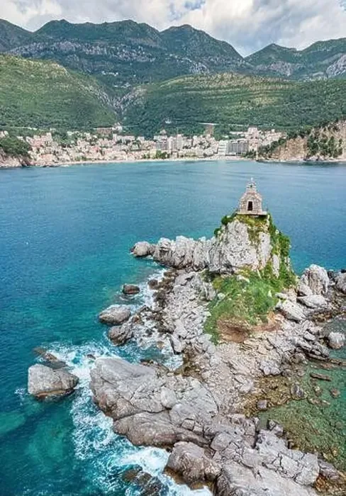 Framed Print : scenic beauty of Montenegro with a drone shot of Sveta Nedjelja and Katic islands near Petrovac Framed Print : scenic beauty of Montenegro with a drone shot of Sveta Nedjelja and Katic islands near Petrovac