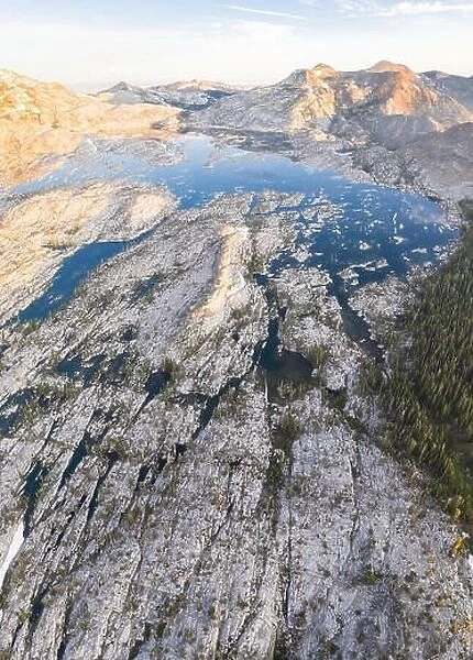 The scenic Sierra Nevada mountain range in California is made up of 100 million year old granite that were sculpted by glaciers over geologic time