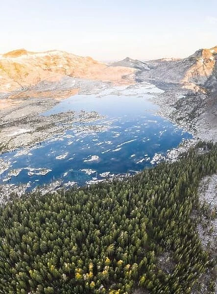 The scenic Sierra Nevada mountains in California are made up of 100 million year old granite slowly sculpted by massive glaciers over time