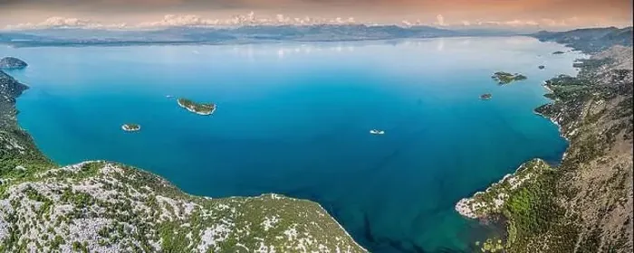 Framed Print : Scenic view of Lake Skadar from a drone Framed Print : Scenic view of Lake Skadar from a drone