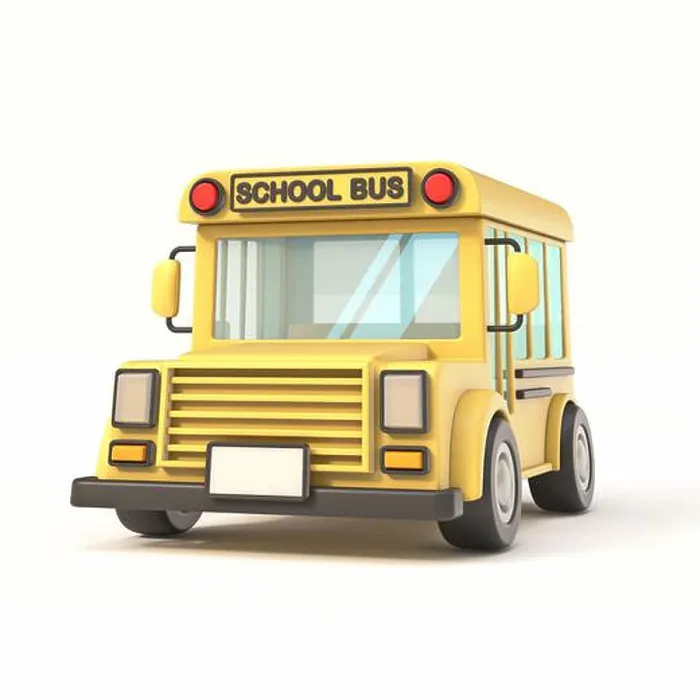 Framed Print : School bus Front view 3D Framed Print : School bus Front view 3D