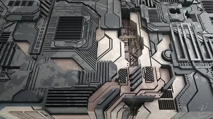 Framed Print : Sci Fi Industrial Panel. Futuristic Concept Design