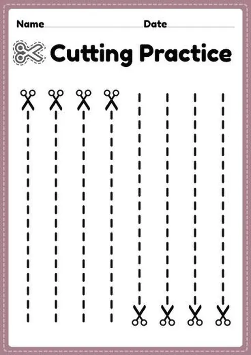 Framed Print : Scissors skills printable for for preschool and kindergarten kids for cutting the paper to improve motor skills, coordination and develop small muscle Framed Print : Scissors skills printable for for preschool and kindergarten kids for cutting the paper to improve motor skills, coordination and develop small muscle