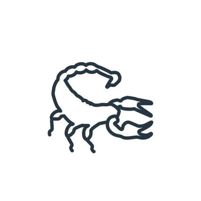 Framed Print : Scorpion outline vector icon. Thin line black scorpion icon