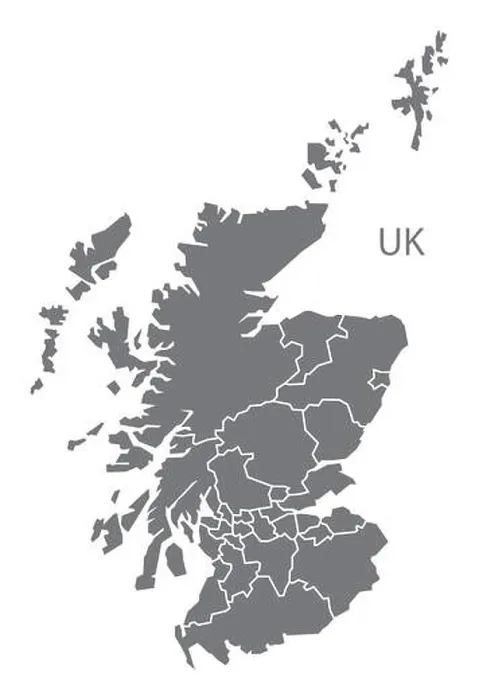 Framed Print : Scotland grey map vector Framed Print : Scotland grey map vector