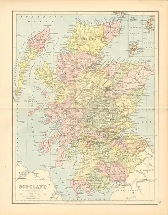 Framed Print : Scotland; Inset map of Orkney and Shetland'. Railways. Counties, 1876 Framed Print : Scotland; Inset map of Orkney and Shetland'. Railways. Counties, 1876