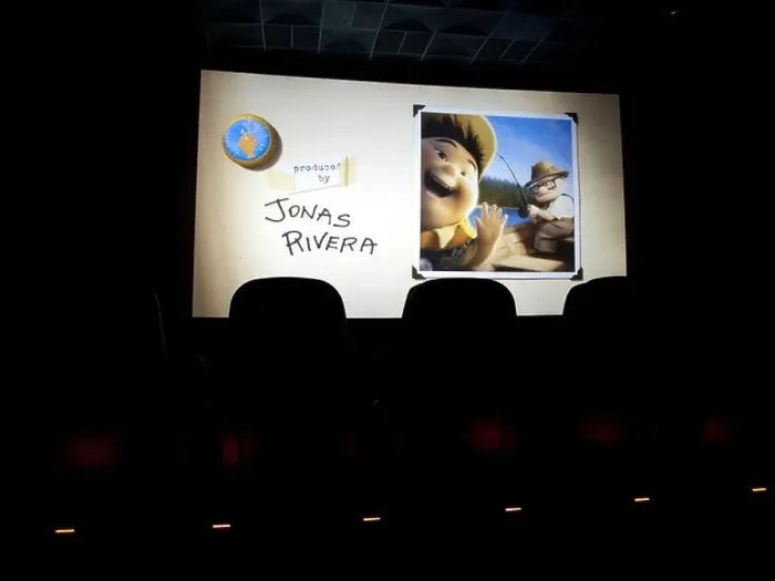 Framed Print : screen credits of movie Up produced by Jonas Rivera Framed Print : screen credits of movie Up produced by Jonas Rivera