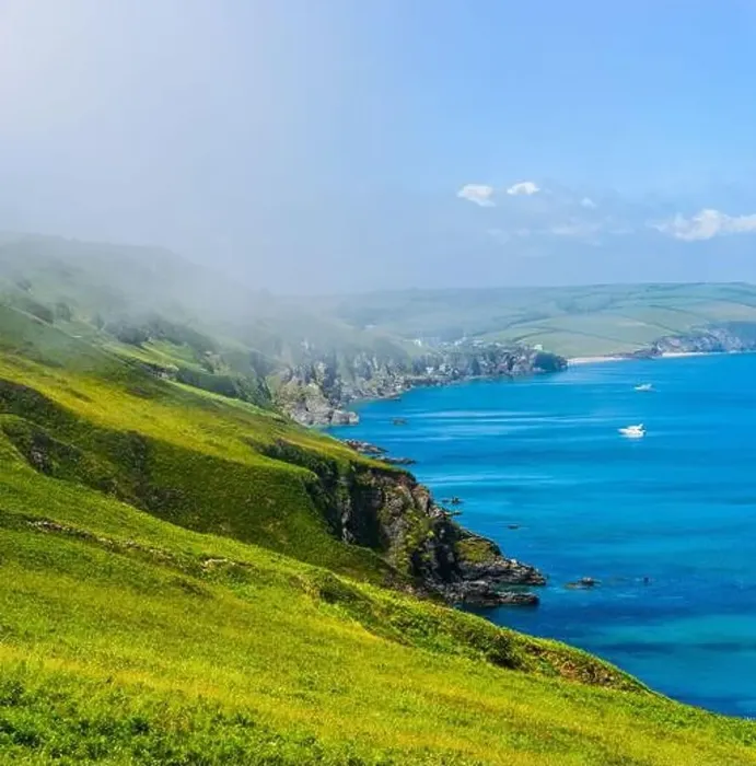 Framed Print : Sea Fret over Cliffs, Start Point Lighthouse, Trinity House and South West Coast Path, Devon, England Framed Print : Sea Fret over Cliffs, Start Point Lighthouse, Trinity House and South West Coast Path, Devon, England