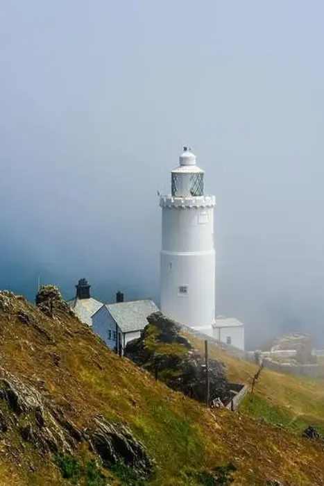 Framed Print : Sea Fret over Start Point Lighthouse, Trinity House and South West Coast Path, Devon, England Framed Print : Sea Fret over Start Point Lighthouse, Trinity House and South West Coast Path, Devon, England