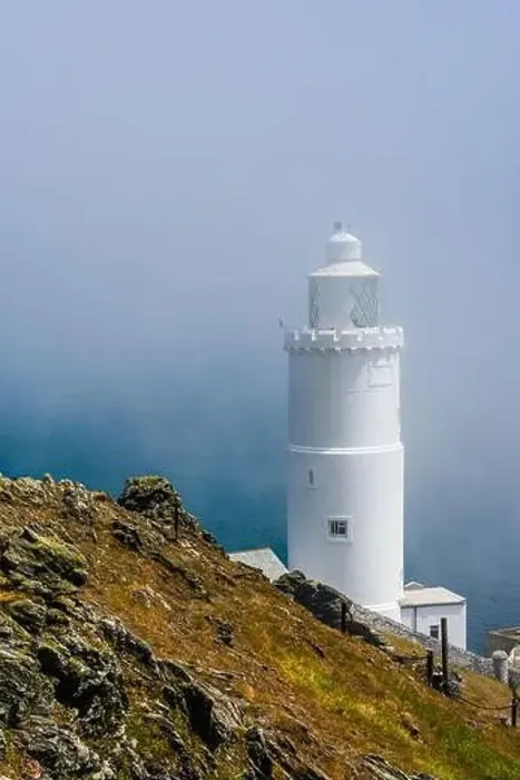 Framed Print : Sea Fret over Start Point Lighthouse, Trinity House and South West Coast Path, Devon, England Framed Print : Sea Fret over Start Point Lighthouse, Trinity House and South West Coast Path, Devon, England