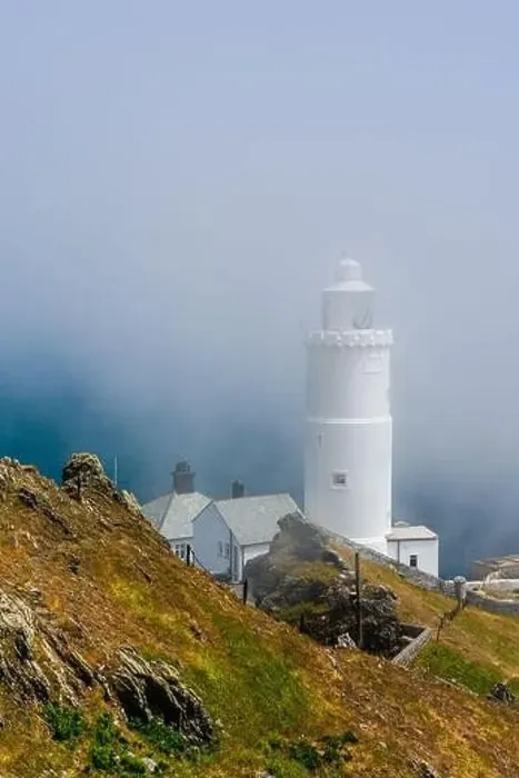 Framed Print : Sea Fret over Start Point Lighthouse, Trinity House and South West Coast Path, Devon, England Framed Print : Sea Fret over Start Point Lighthouse, Trinity House and South West Coast Path, Devon, England