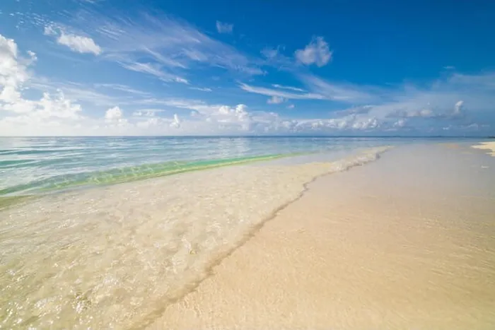 Framed Print : Sea sand sky with soft waves Framed Print : Sea sand sky with soft waves