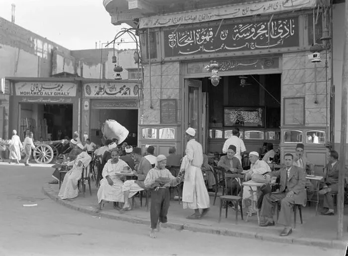 Framed Print : Sea voyage with MS Baloeran Description: Café with terrace in Cairo Annotation Framed Print : Sea voyage with MS Baloeran Description: Café with terrace in Cairo Annotation