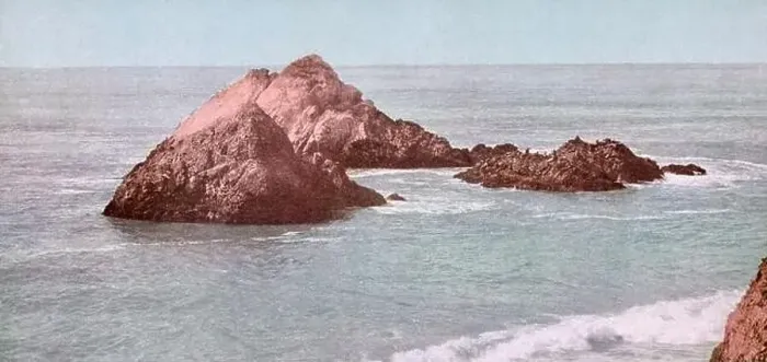 Framed Print : Seal Rocks from Cliff House, San Francisco, California 1901 Framed Print : Seal Rocks from Cliff House, San Francisco, California 1901