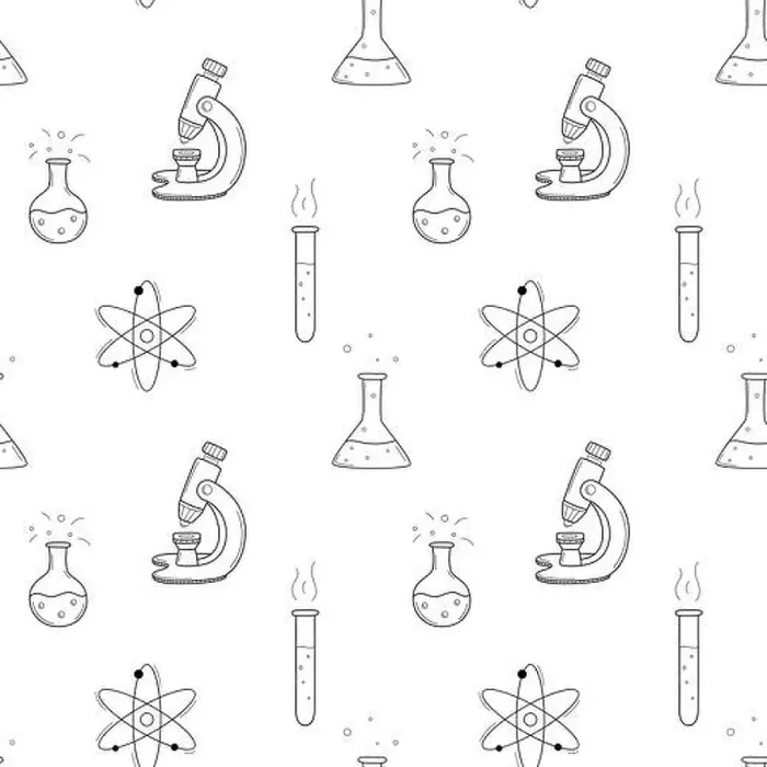 Framed Print : Seamless pattern with chemical objects Framed Print : Seamless pattern with chemical objects