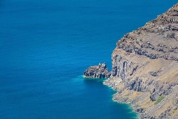 Seascape, beautiful views of the rocky cliffs at the sea. Calm blue sea
