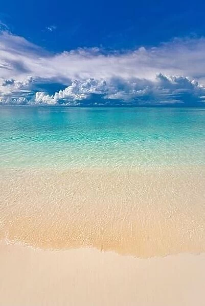 Seascape clouds and blue sky background. Inspire tropical beach seaside horizon. Blue and turquoise sky calmness tranquil relaxing sunlight summer