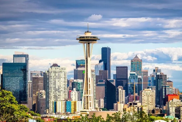 Framed Print : Seattle, Washington, USA downtown skyline