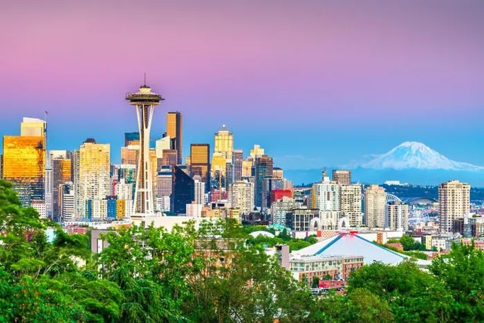Framed Print : Seattle, Washington, USA downtown skyline at dusk Framed Print : Seattle, Washington, USA downtown skyline at dusk