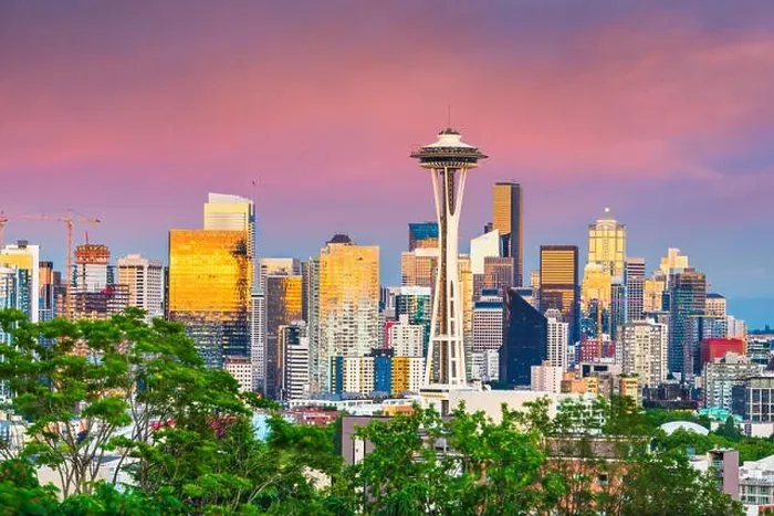 Framed Print : Seattle, Washington, USA downtown skyline at dusk Framed Print : Seattle, Washington, USA downtown skyline at dusk