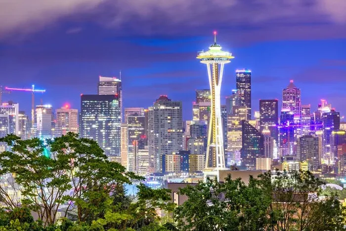 Framed Print : Seattle, Washington, USA downtown skyline at night with Mt. Rainier Framed Print : Seattle, Washington, USA downtown skyline at night with Mt. Rainier