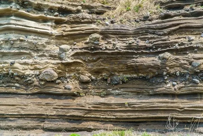 Framed Print : Sedimentary Rock (Pyroclastic deposit) at Suwolbong, UNESCO Global Geopark, in jeju Island, Korea Framed Print : Sedimentary Rock (Pyroclastic deposit) at Suwolbong, UNESCO Global Geopark, in jeju Island, Korea