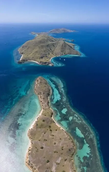 Framed Print : Seen from a bird's eye view, the tropical islands within Komodo National Park Framed Print : Seen from a bird's eye view, the tropical islands within Komodo National Park