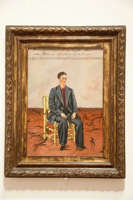 Framed Print : Self Portrait with Cropped Hair by Frida Kahlo at the MOMA in New York City, USA Framed Print : Self Portrait with Cropped Hair by Frida Kahlo at the MOMA in New York City, USA