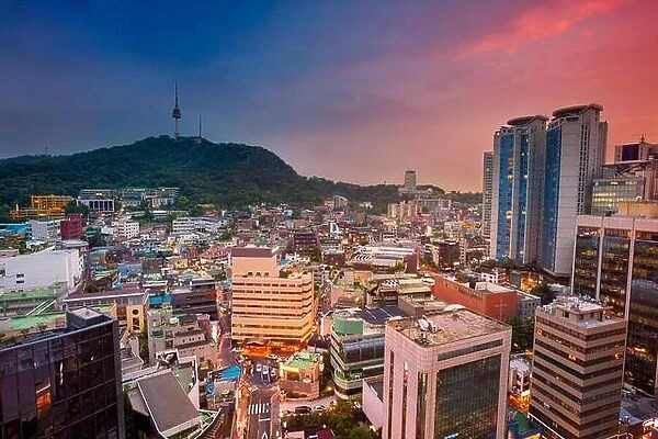 Seoul. Image of Seoul downtown during twilight blue hour