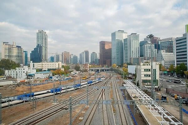 Seoul KTX train traffic in Seoul City, South Korea