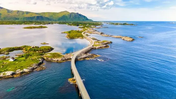 Framed Print : Serene Coastal Drive Through Norways Islands, Atlantic Ocean Road Norway