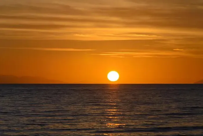 Framed Print : Serene Sunset Over Calm Ocean Horizon and Golden Sky, Tuscany, Italy Framed Print : Serene Sunset Over Calm Ocean Horizon and Golden Sky, Tuscany, Italy
