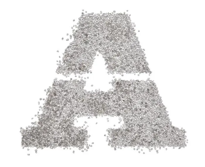 Framed Print : Serif sand letter capital A with sharp edges photographed on a white background Framed Print : Serif sand letter capital A with sharp edges photographed on a white background