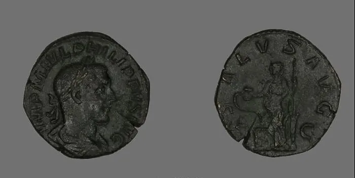 Framed Print : Sestertius (Coin) Portraying Philip the Arab, 244-249 Framed Print : Sestertius (Coin) Portraying Philip the Arab, 244-249