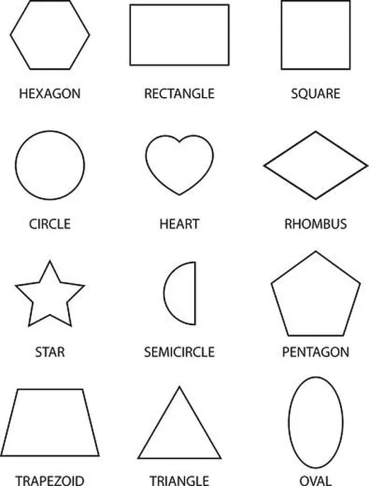 Framed Print : A set of 12 shape outlines Framed Print : A set of 12 shape outlines