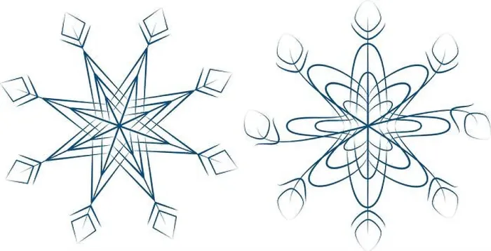 Framed Print : Set of 2 patterned unusual variation of snowflake Framed Print : Set of 2 patterned unusual variation of snowflake