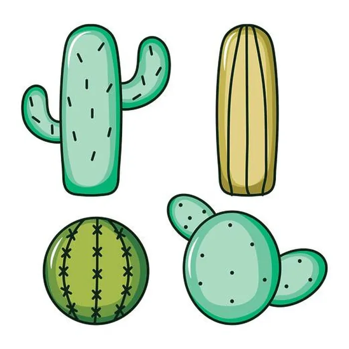 Framed Print : set of cactus plants nature icons vector illustration design