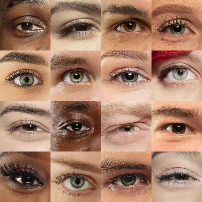 Framed Print : Set, collage of different types of male and female eyes Framed Print : Set, collage of different types of male and female eyes