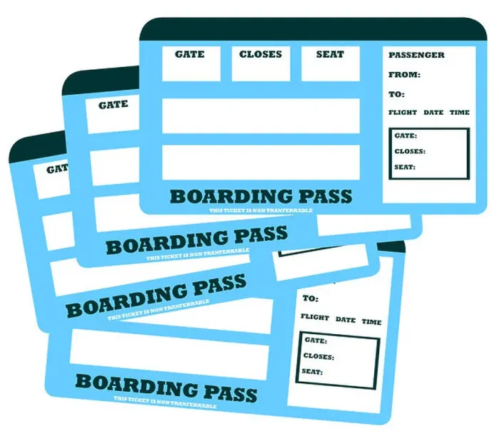 Framed Print : Set of four family flight tickets with copy space, isolated on white background Framed Print : Set of four family flight tickets with copy space, isolated on white background