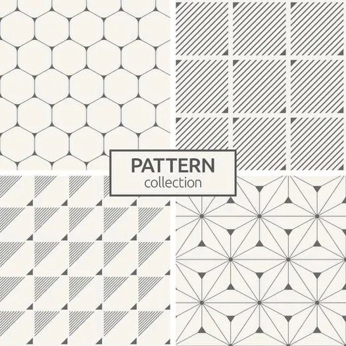 Framed Print : Set of four seamless patterns. Abstract geometric trendy vector backgrounds Framed Print : Set of four seamless patterns. Abstract geometric trendy vector backgrounds