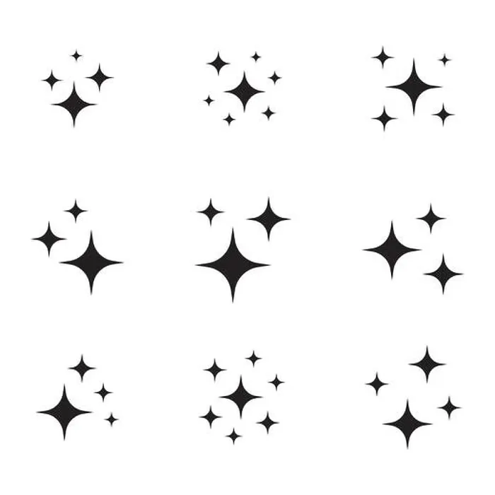 Framed Print : Set of shine icons, Clean star icons