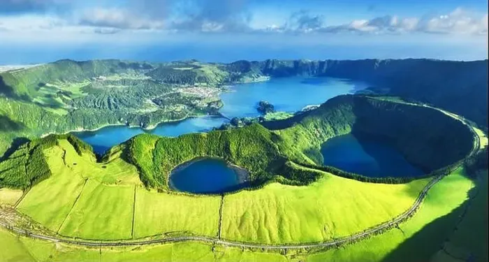 Framed Print : Sete Cidades volcanic lake - panorama landscape, Azores, Portugal Framed Print : Sete Cidades volcanic lake - panorama landscape, Azores, Portugal