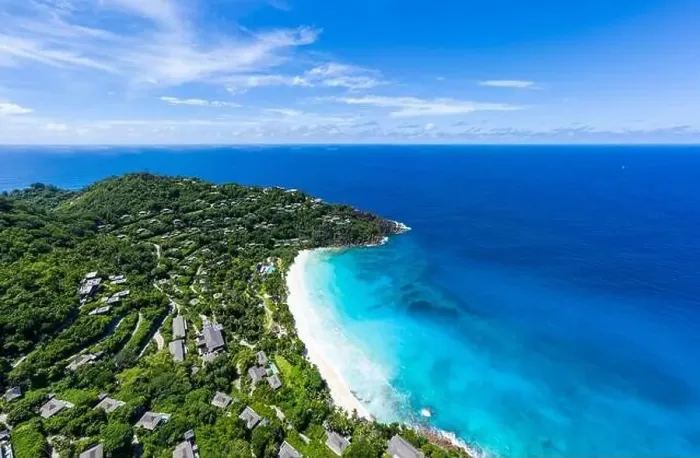 Framed Print : Seychelles Mahe Island drone beach view of Anse Petit Framed Print : Seychelles Mahe Island drone beach view of Anse Petit