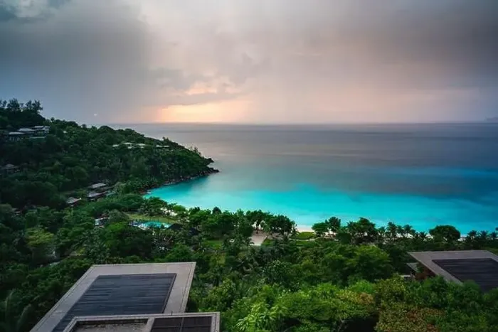 Framed Print : Seychelles Mahe Island drone beach view of Anse Petit Framed Print : Seychelles Mahe Island drone beach view of Anse Petit