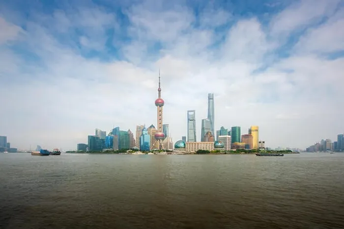 Framed Print : Shanghai lujiazui finance and business district trade zone skyline with cruise ship, Shanghai China Framed Print : Shanghai lujiazui finance and business district trade zone skyline with cruise ship, Shanghai China