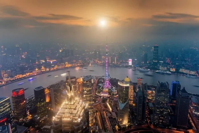 Framed Print : Shanghai skyline cityscape, Aerial view of shanghai at Lujiazui finance and business district trade zone skyscraper, Shanghai Framed Print : Shanghai skyline cityscape, Aerial view of shanghai at Lujiazui finance and business district trade zone skyscraper, Shanghai