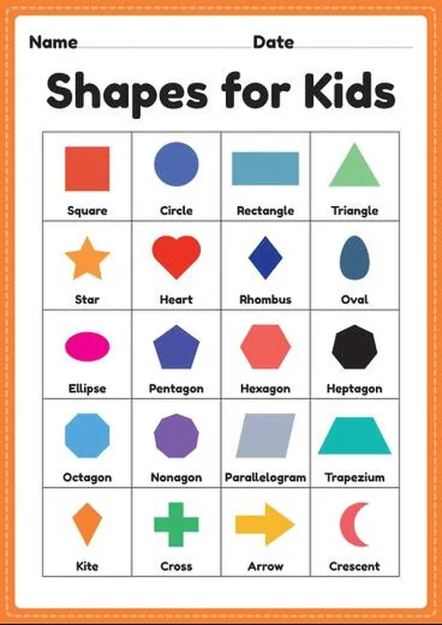 Framed Print : Shapes for kids to learn basic symbols for preschool Framed Print : Shapes for kids to learn basic symbols for preschool