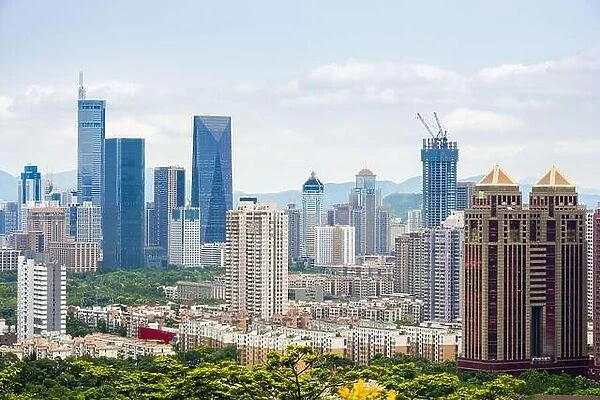 Shenzhen, China downtown city skyline